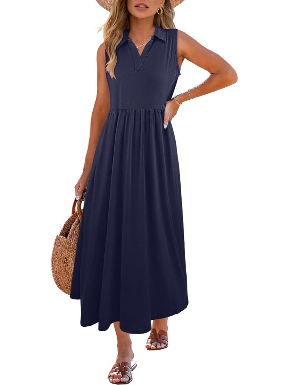 Chic Women’s Sleeveless Maxi Dress for Summer & Vacation